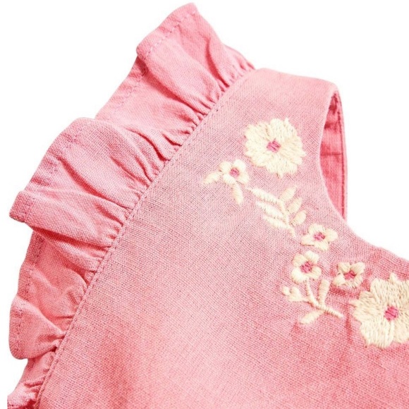 NWT Jojo Maman Bebe’ Pink Embroidered Summer Dress - Picture 3 of 3